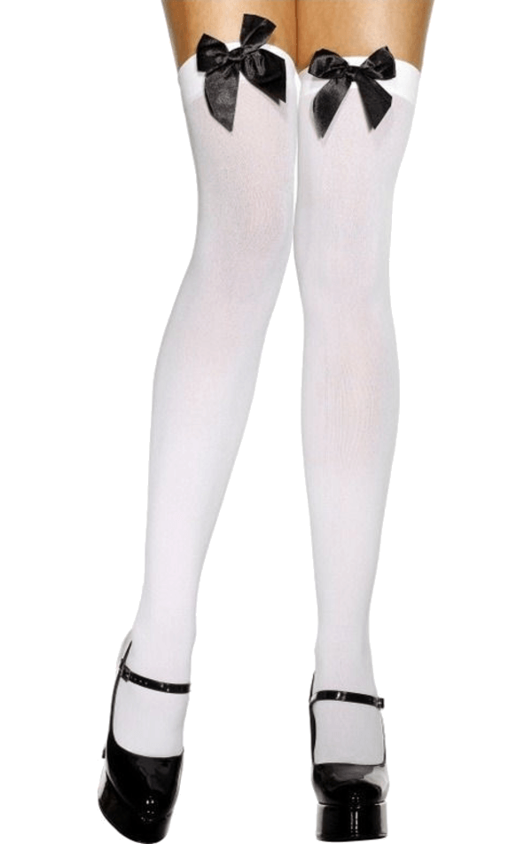White Stocking with Red Dot and Bow main image 0