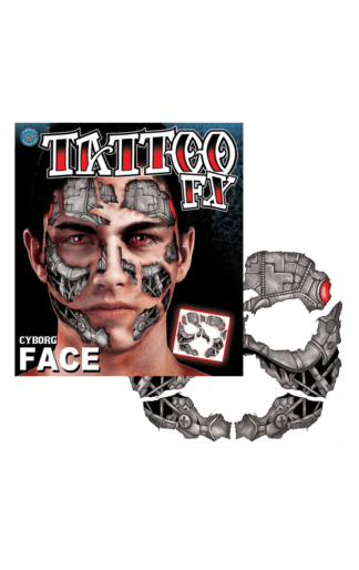 Tinsley Transfers Cyborg Face Temporary Tattoo FX Face Kit 